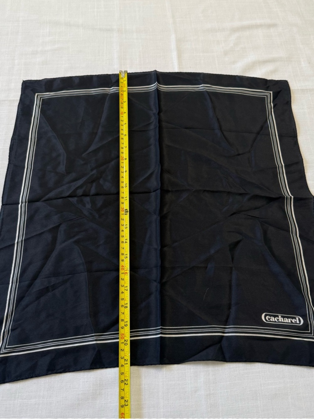 Cacharel Black and White Silk Small Scarf - Picture 2 of 4